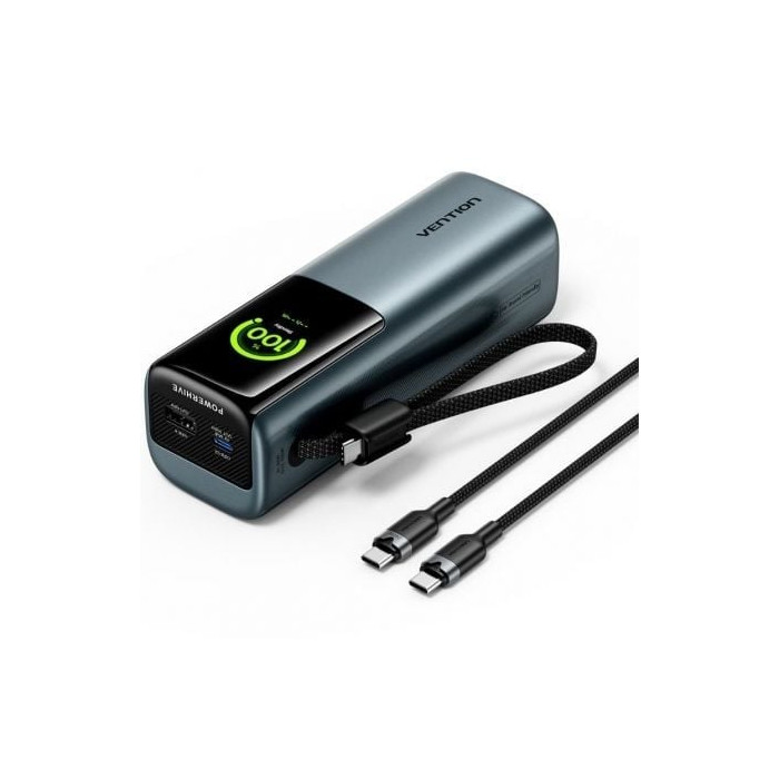 Powerbank 20000mAh Vention FKFH0/ 165W/ Gris/ Incluye Cable USB Tipo-C | Powerbanks