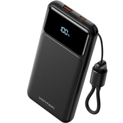 Powerbank 10000mAh Vention XGYB0-39-TY/ 22.5W/ Negro/ Incluye Cable USB Tipo-C | Powerbanks