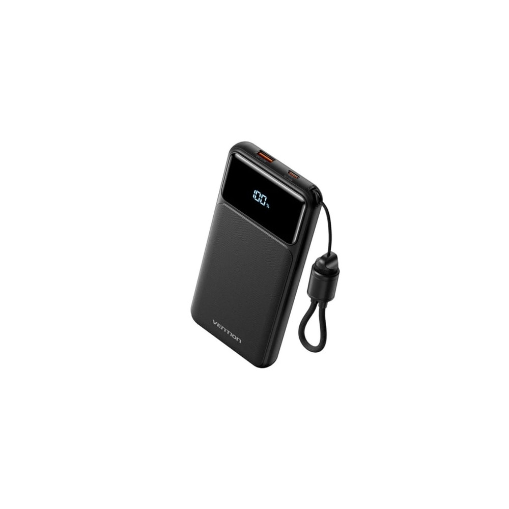 Powerbank 10000mAh Vention XGYB0-39-TY/ 22.5W/ Negro/ Incluye Cable USB Tipo-C | Powerbanks