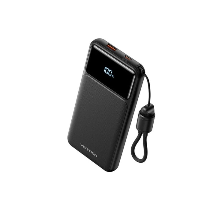 Powerbank 10000mAh Vention XGYB0-39-TY/ 22.5W/ Negro/ Incluye Cable USB Tipo-C | Powerbanks