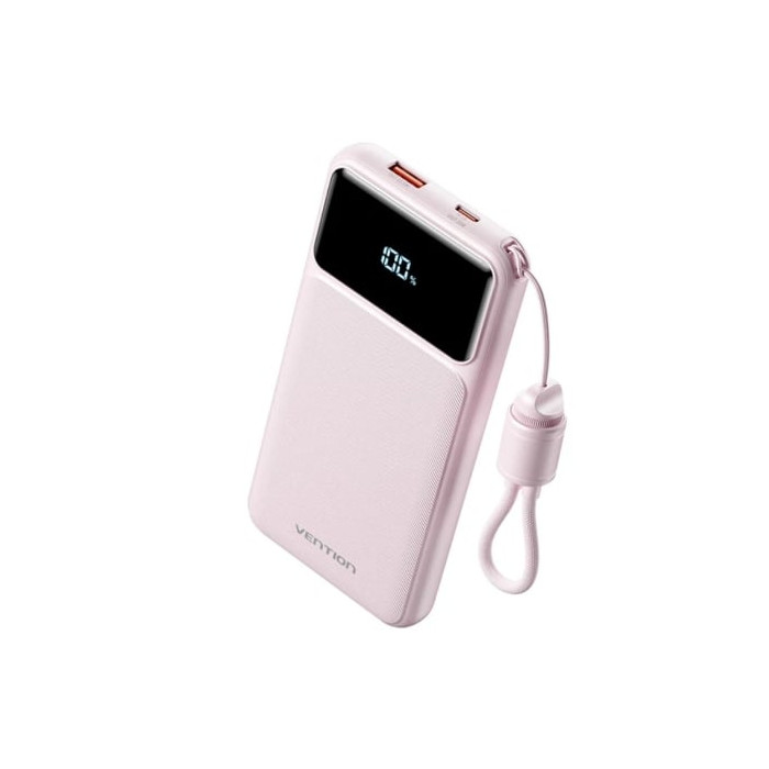 Powerbank 10000mAh Vention XGYP0-39-TY/ 22.5W/ Rosa/ Incluye Cable USB Tipo-C | Powerbanks