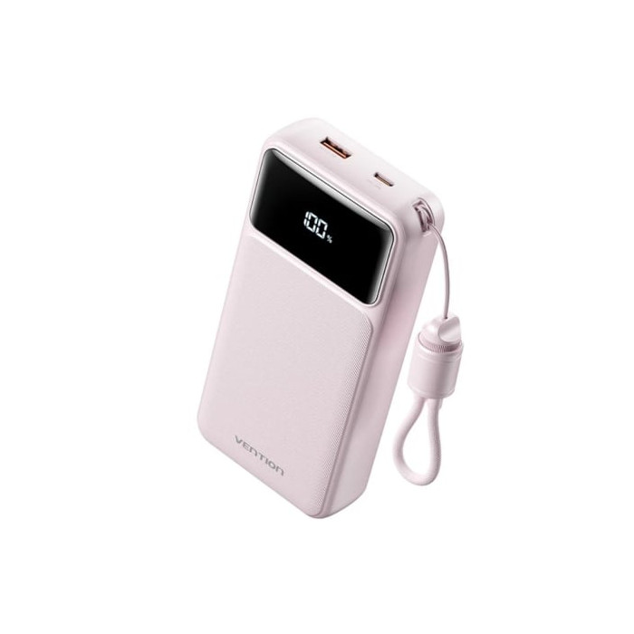 Powerbank 20000mAh Vention XGYP0-40-TY/ 22.5W/ Rosa/ Incluye Cable USB Tipo-C | Powerbanks