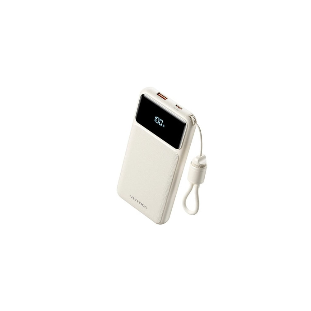 Powerbank 10000mAh Vention XGYW0-39-TY/ 22.5W/ Blanca/ Incluye Cable USB Tipo-C | Powerbanks