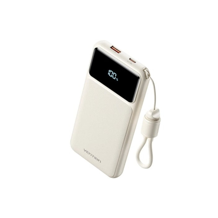 Powerbank 10000mAh Vention XGYW0-39-TY/ 22.5W/ Blanca/ Incluye Cable USB Tipo-C | Powerbanks