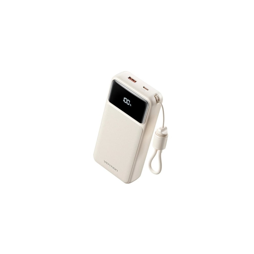 Powerbank 20000mAh Vention XGYW0-40-TY/ 22.5W/ Blanca/ Incluye Cable USB Tipo-C | Powerbanks