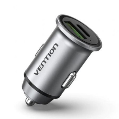 Cargador de Coche Vention FFBH0/ 1xUSB-Tipo C/ 1xUSB/ 20W | Cargadores hasta 45W