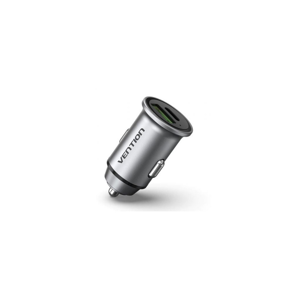 Cargador de Coche Vention FFBH0/ 1xUSB-Tipo C/ 1xUSB/ 20W | Cargadores hasta 45W