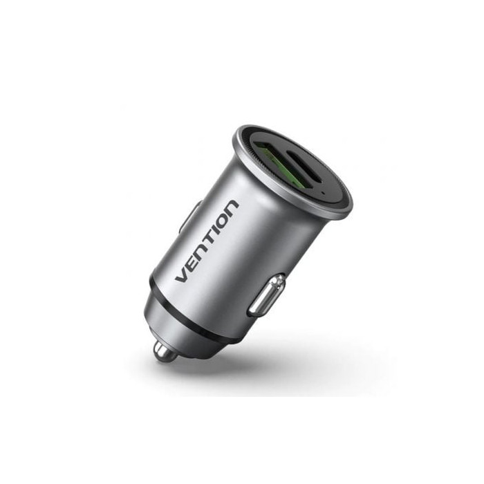 Cargador de Coche Vention FFBH0/ 1xUSB-Tipo C/ 1xUSB/ 20W | Cargadores hasta 45W