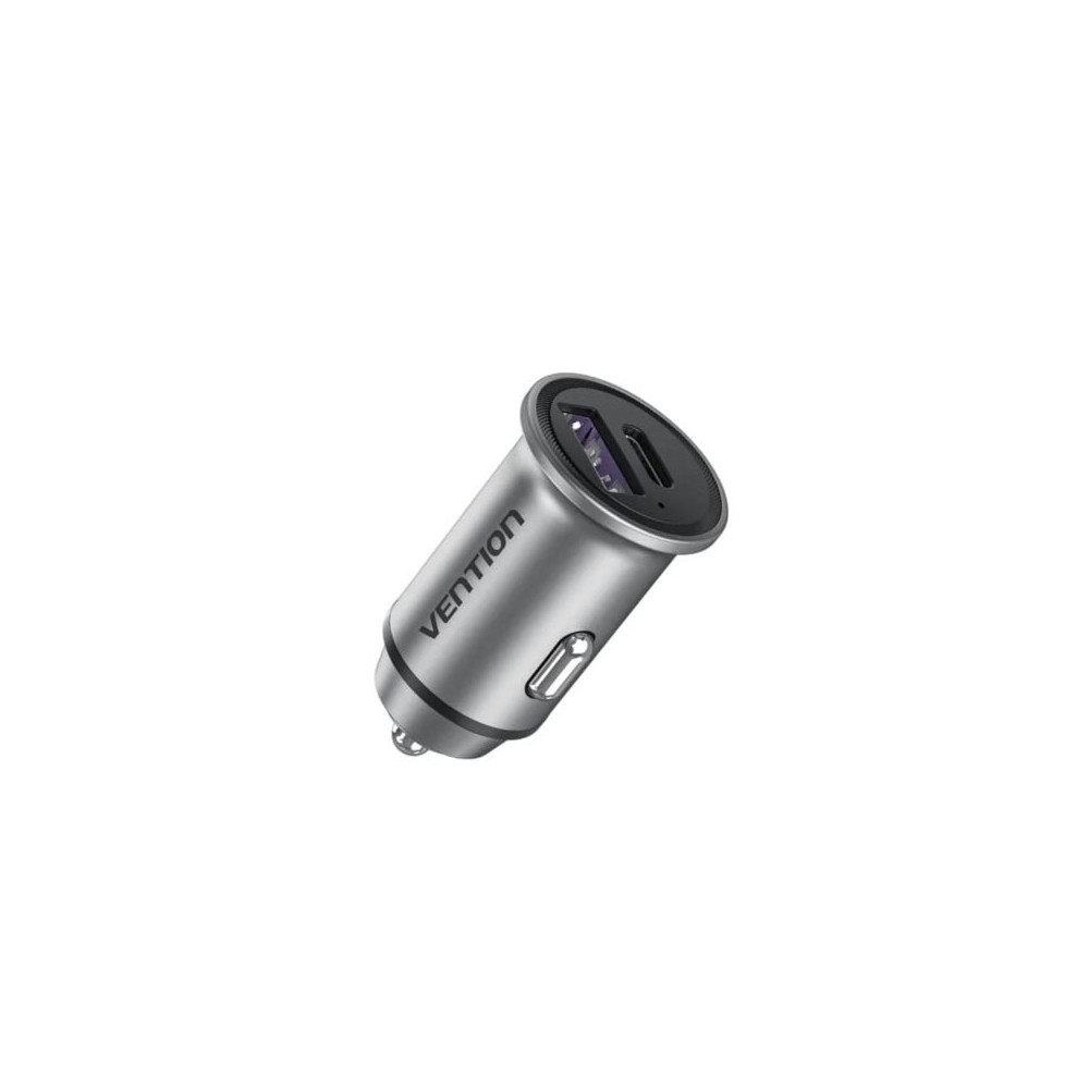 Cargador de Coche Vention FFFH0/ 1xUSB-Tipo C/ 1xUSB/ 30W | Cargadores hasta 45W