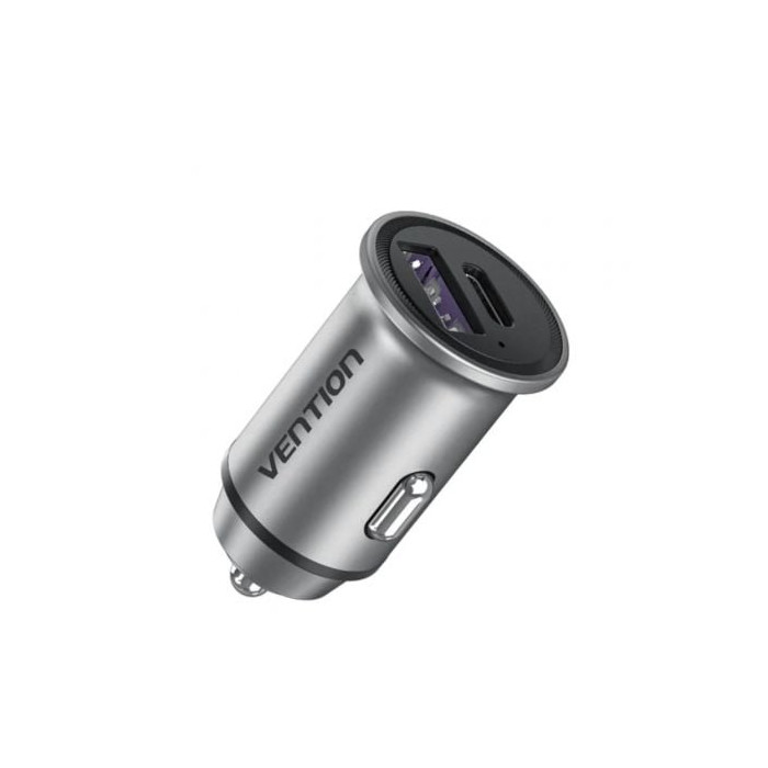 Cargador de Coche Vention FFFH0/ 1xUSB-Tipo C/ 1xUSB/ 30W | Cargadores hasta 45W