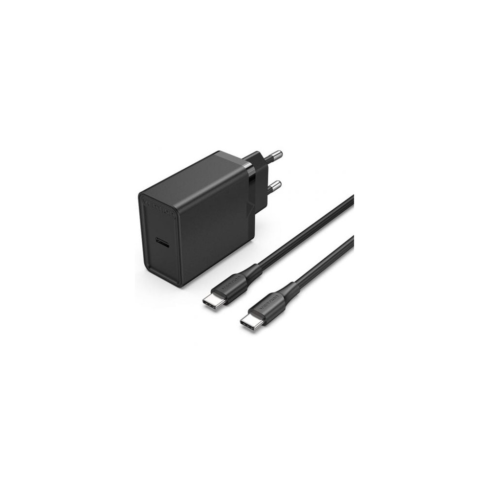 Cargador de Pared Vention FAHBF-EU/ 1xUSB Tipo-C + 2x Cable USB Tipo-C/ 25W | Cargadores hasta 45W