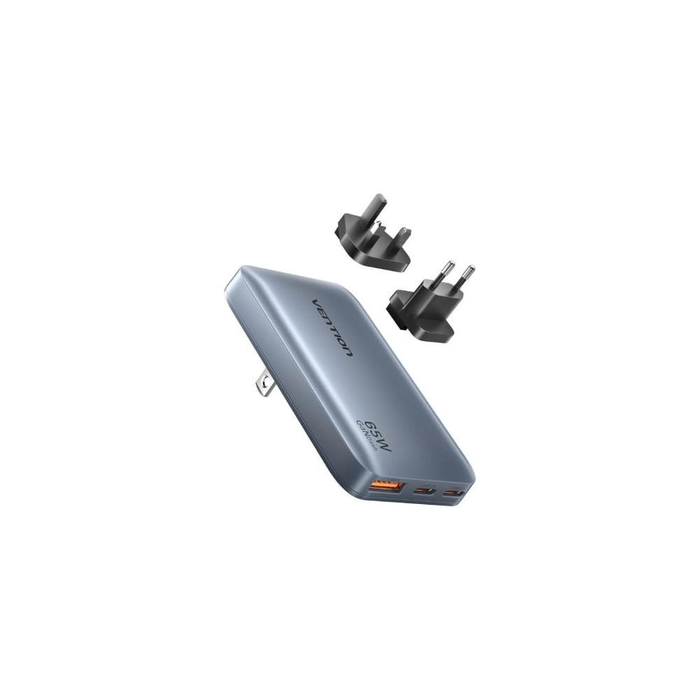 Cargador de Pared Universal GaN para Viaje Vention FCBH0/ 2xUSB Tipo-C/ 1x USB/ 65W | Cargadores +60W