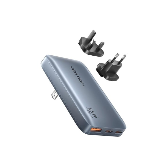Cargador de Pared Universal GaN para Viaje Vention FCBH0/ 2xUSB Tipo-C/ 1x USB/ 65W | Cargadores +60W