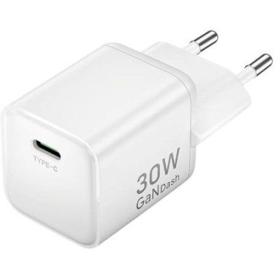 Cargador de Pared GaN Vention FCIW0-EU/ 1xUSB Tipo-C/ 30W | Cargadores hasta 45W