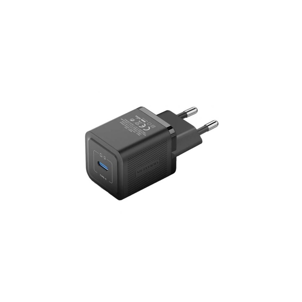 Cargador de Pared GaN Vention FEPB0-EU/ 1xUSB Tipo-C/ 20W | Cargadores hasta 45W