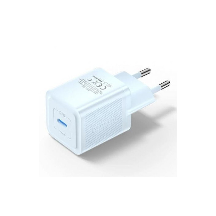 Cargador de Pared GaN Vention FEPL0-EU/ 1xUSB Tipo-C/ 20W | Cargadores hasta 45W