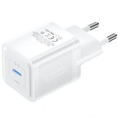 Cargador de Pared GaN Vention FEPW0-EU/ 1xUSB Tipo-C/ 20W | Cargadores hasta 45W