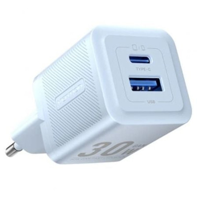 Cargador de Pared GaN Vention FEQL0-EU/ 1xUSB Tipo-C/ 1xUSB/ 30W | Cargadores hasta 45W