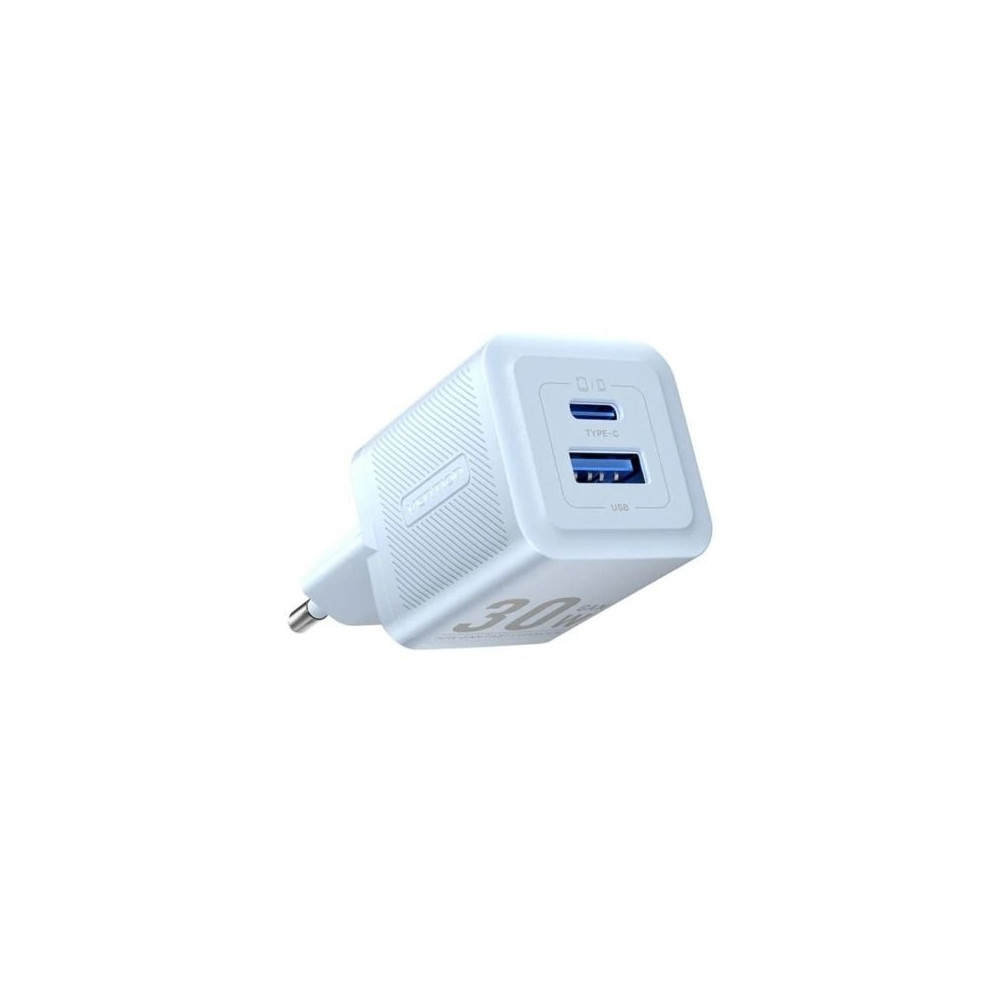Cargador de Pared GaN Vention FEQL0-EU/ 1xUSB Tipo-C/ 1xUSB/ 30W | Cargadores hasta 45W