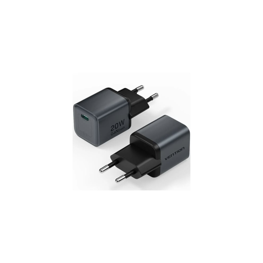 Cargador de Pared GaN Vention FEVH0-EU/ 1xUSB Tipo-C/ 20W | Cargadores hasta 45W