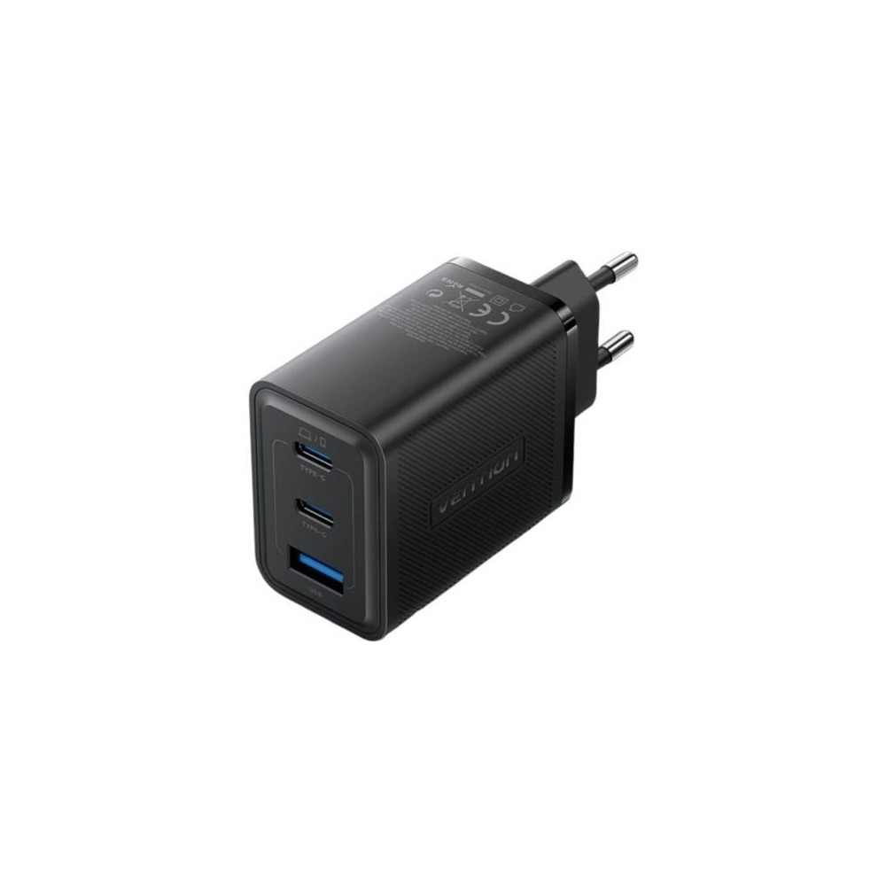 Cargador de Pared GaN Vention FERB0-EU/ 2xUSB Tipo-C/ 1xUSB/ 65W | Cargadores +60W