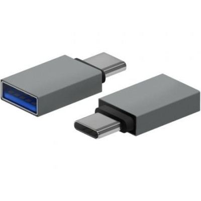 Adaptador USB 3.2 Aisens A108-0718/ USB Hembra - USB Tipo-C Macho/ Gris | USB