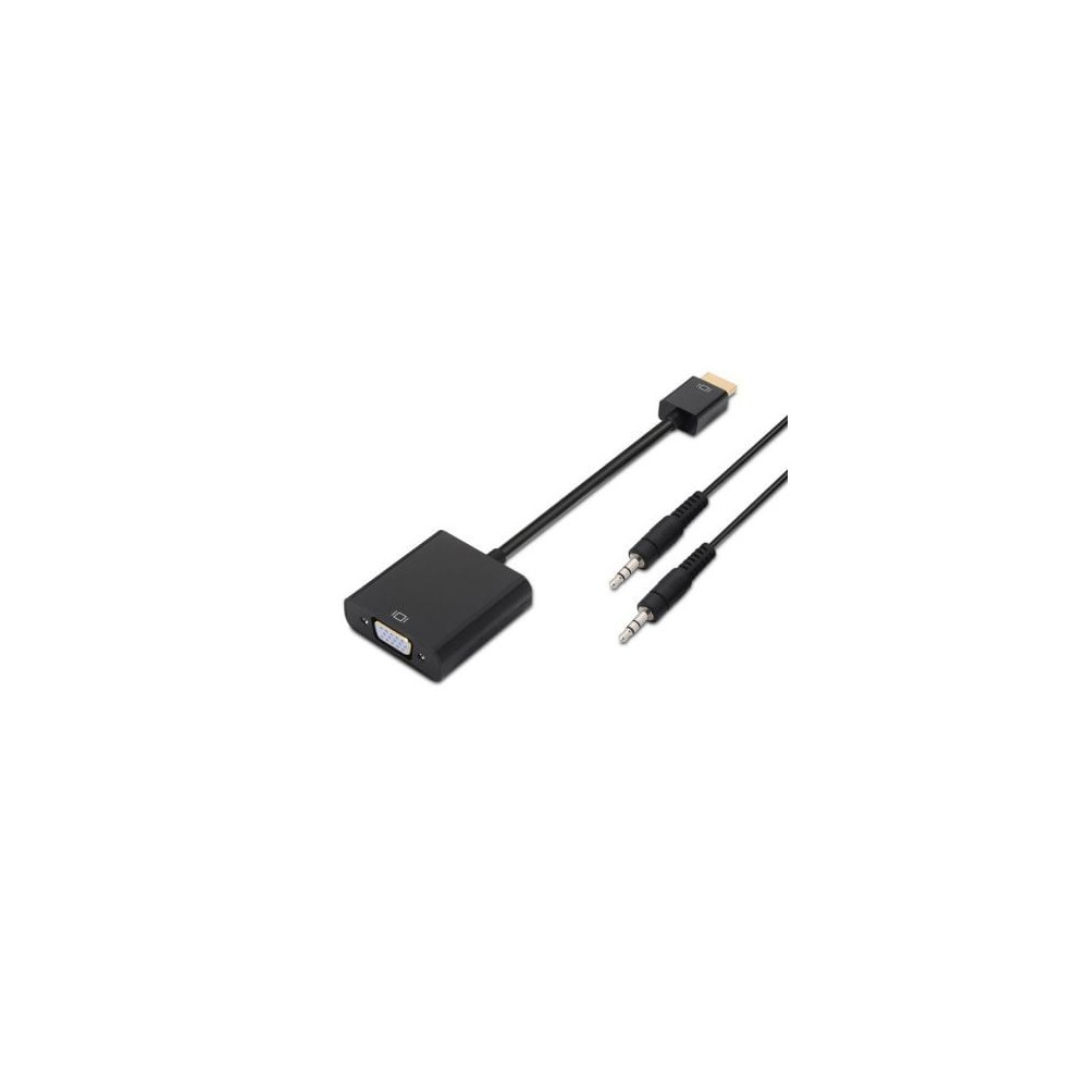 Conversor Aisens A122-0126/ HDMI Macho - VGA Hembra/ Jack 3.5 Hembra/ 10cm/ Negro | HDMI