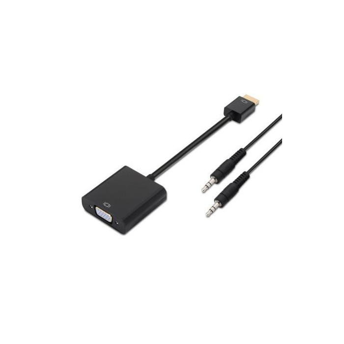 Conversor Aisens A122-0126/ HDMI Macho - VGA Hembra/ Jack 3.5 Hembra/ 10cm/ Negro | HDMI