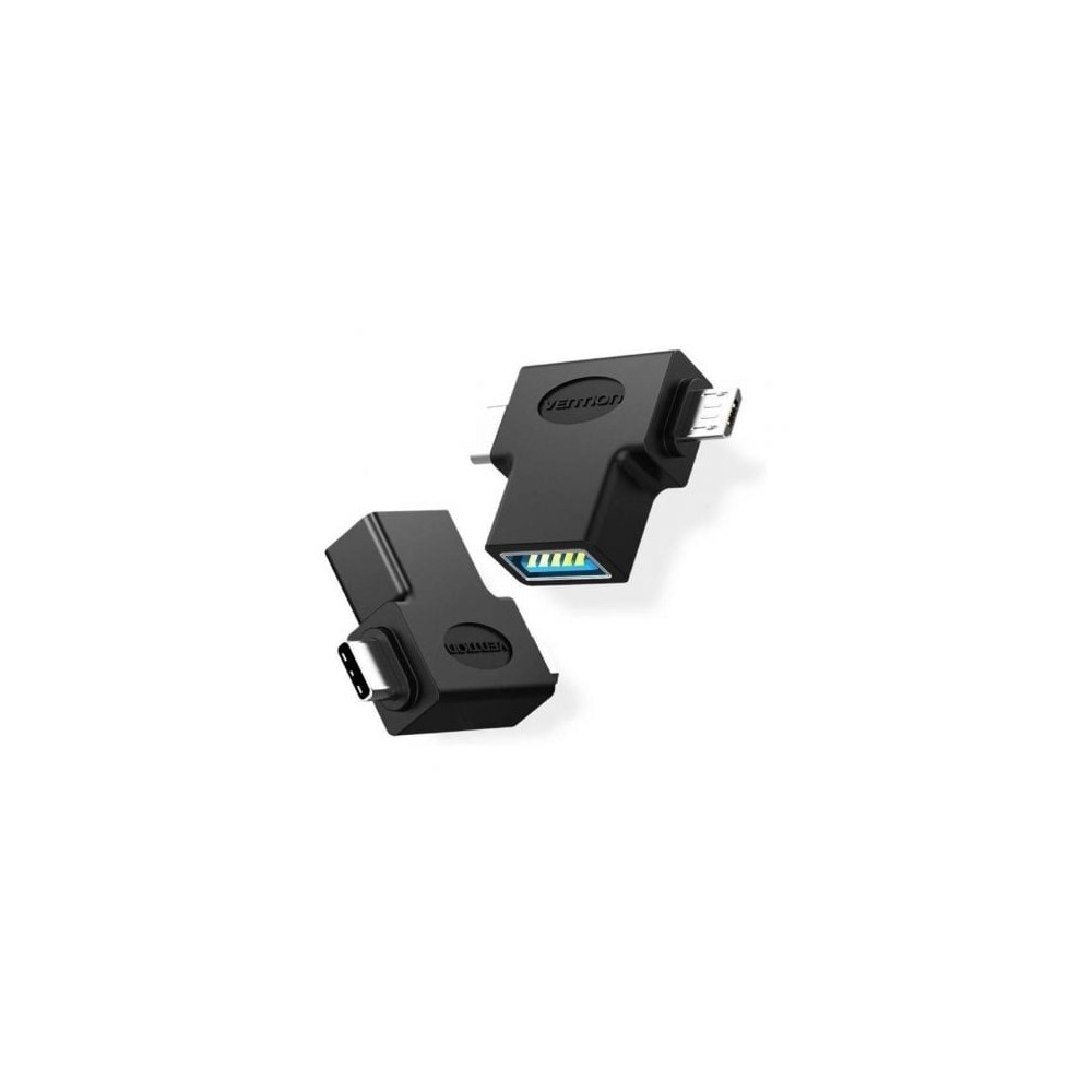 Adaptador USB 3.0 Vention CDIB0/ USB Tipo-C Macho - MicroUSB Macho | USB