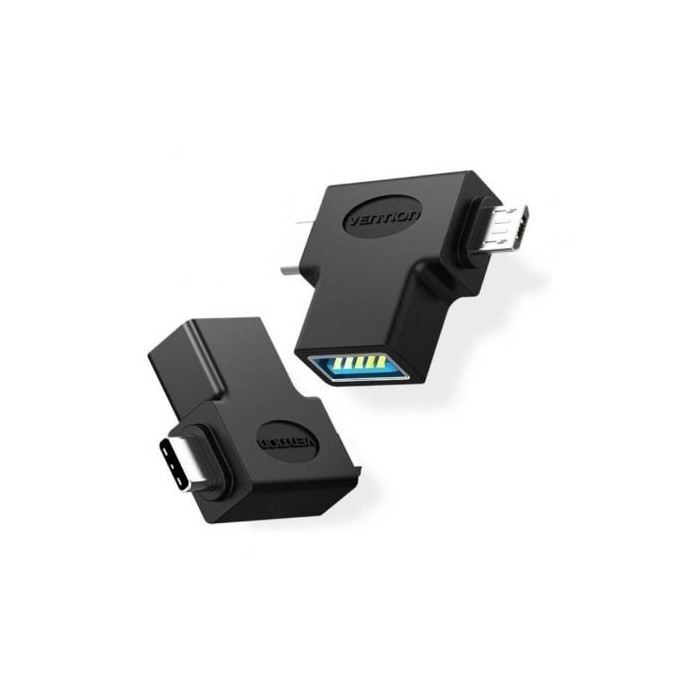 Adaptador USB 3.0 Vention CDIB0/ USB Tipo-C Macho - MicroUSB Macho | USB