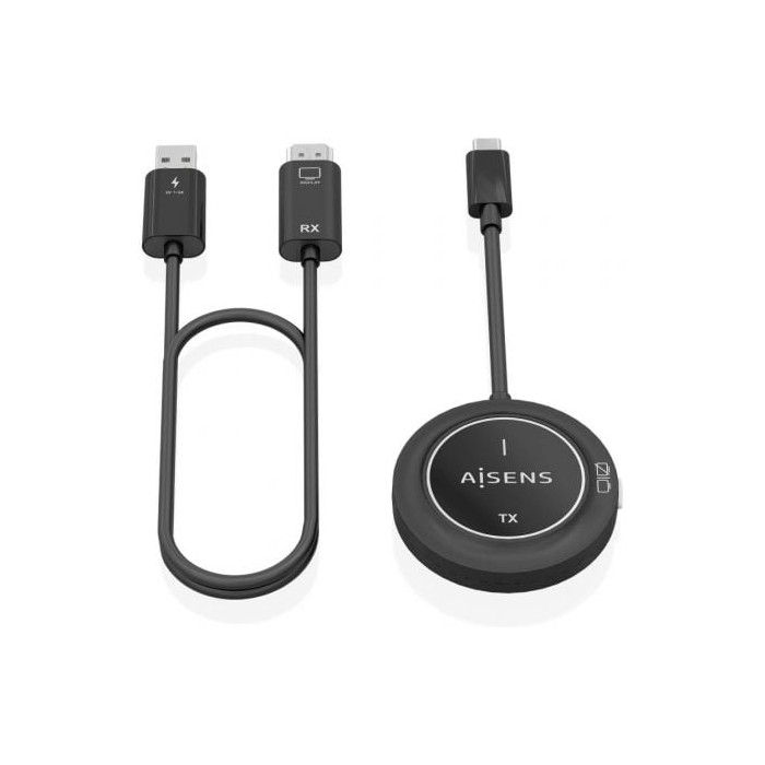 Adaptador/Transmisor de vídeo inalámbrico USB Tipo-C - HDMI Aisens ASWL-H2KC30M003-BK | Vídeo Inalámbrico