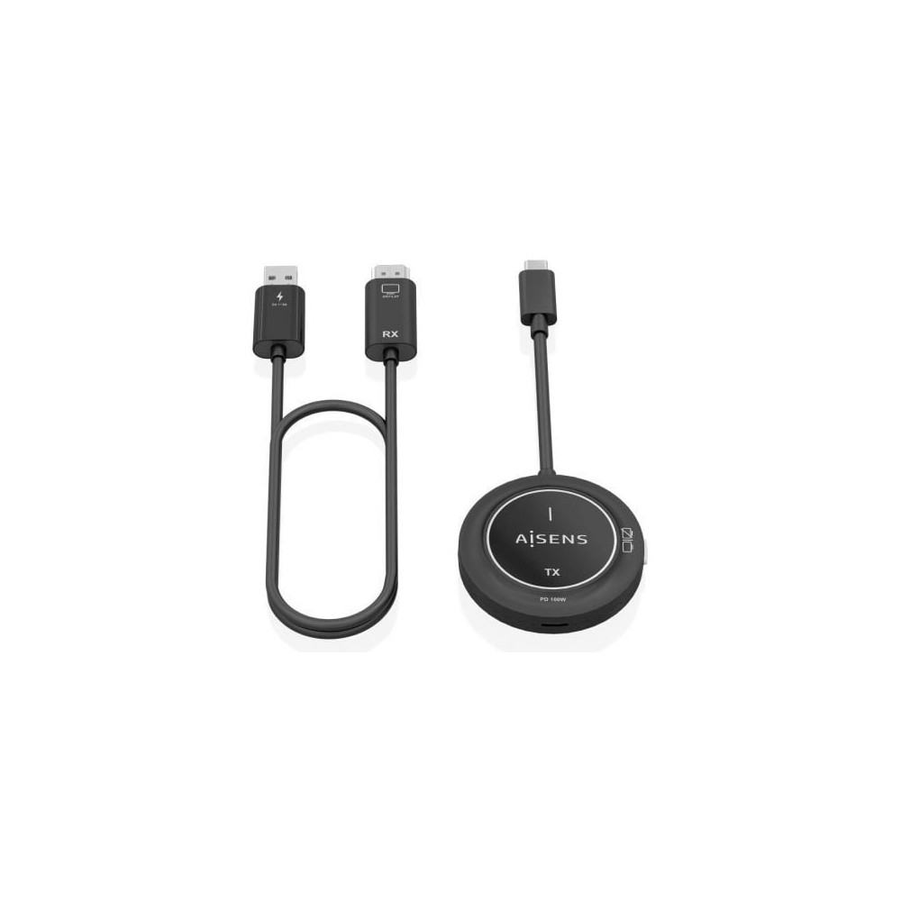 Adaptador/Transmisor de vídeo inalámbrico USB Tipo-C - HDMI Aisens ASWL-H2KC30M004-BK/ 100W | Vídeo Inalámbrico