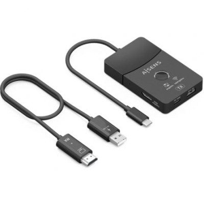 Adaptador/Transmisor de vídeo inalámbrico USB Tipo-C - HDMI Aisens ASWL-H2KDC30M05-BK/ 100W | Vídeo Inalámbrico