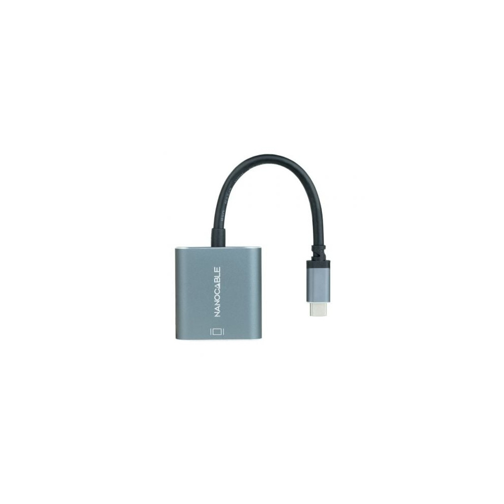 Cable Conversor Nanocable 10.16.4103-G/ USB Tipo-C Macho - DVI-D (24+1) Hembra/ 15cm/ Gris | VGA/DVI/DisplayPort