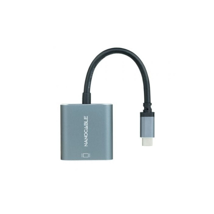 Cable Conversor Nanocable 10.16.4103-G/ USB Tipo-C Macho - DVI-D (24+1) Hembra/ 15cm/ Gris | VGA/DVI/DisplayPort