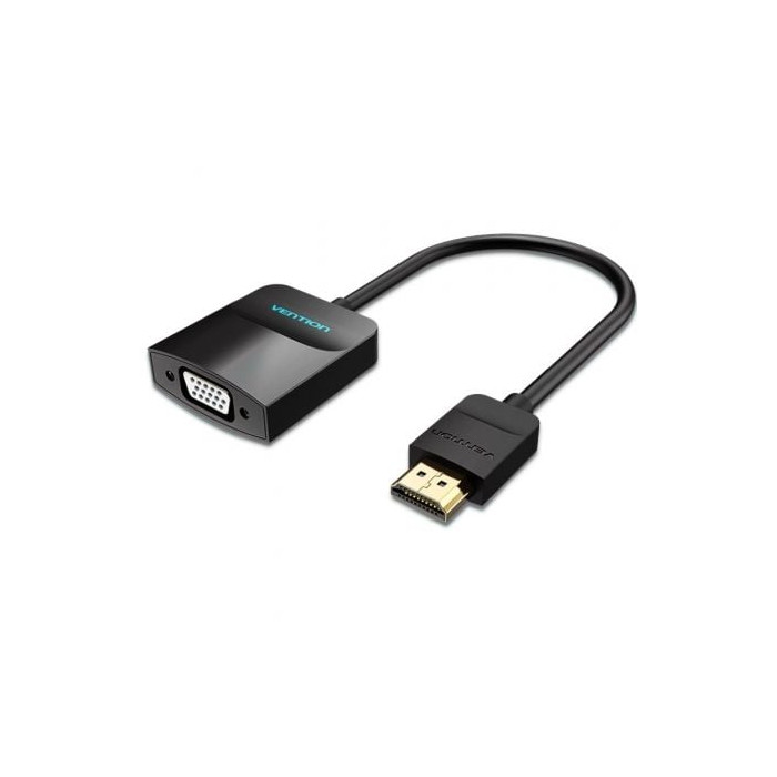 Conversor Vention 42444/ HDMI Macho - VGA Hembra/ Jack 3.5 Hembra/ 15cm/ Negro | HDMI