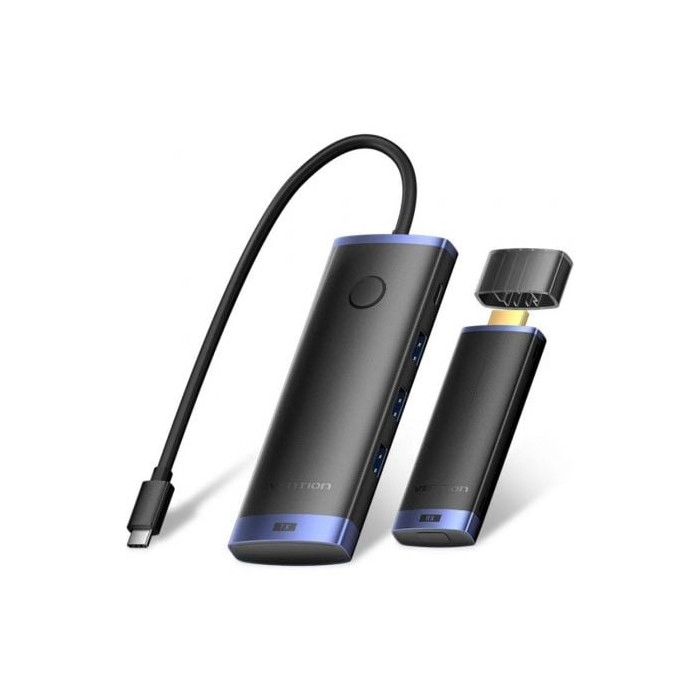 Adaptador/Transmisor de vídeo inalámbrico USB Tipo-C 3.2 - HDMI Vention TPVBB/ 60W | Vídeo Inalámbrico
