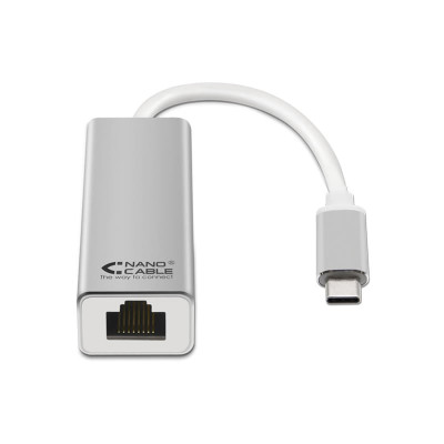 Adaptador USB Tipo-C - RJ45 Nanocable 10.03.0402/ 1000Mbps | USB