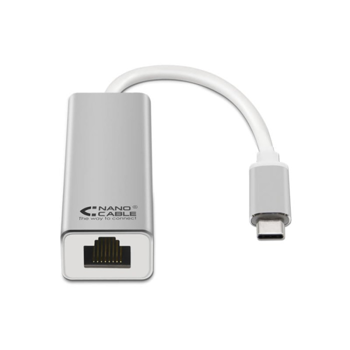 Adaptador USB Tipo-C - RJ45 Nanocable 10.03.0402/ 1000Mbps | USB