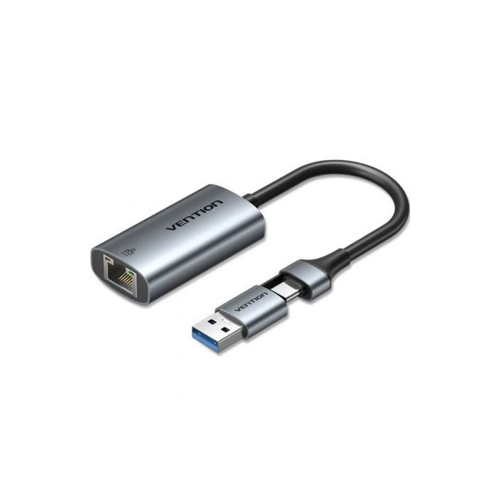 Adaptador USB/USB Tipo-C - RJ45 Vention CFQHB/ 1000Mbps | USB