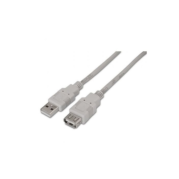 Cable Alargador USB 2.0 Aisens A101-0013/ USB Macho - USB Hembra/ Hasta 2.5W/ 60Mbps/ 1.8m/ Beige | USB