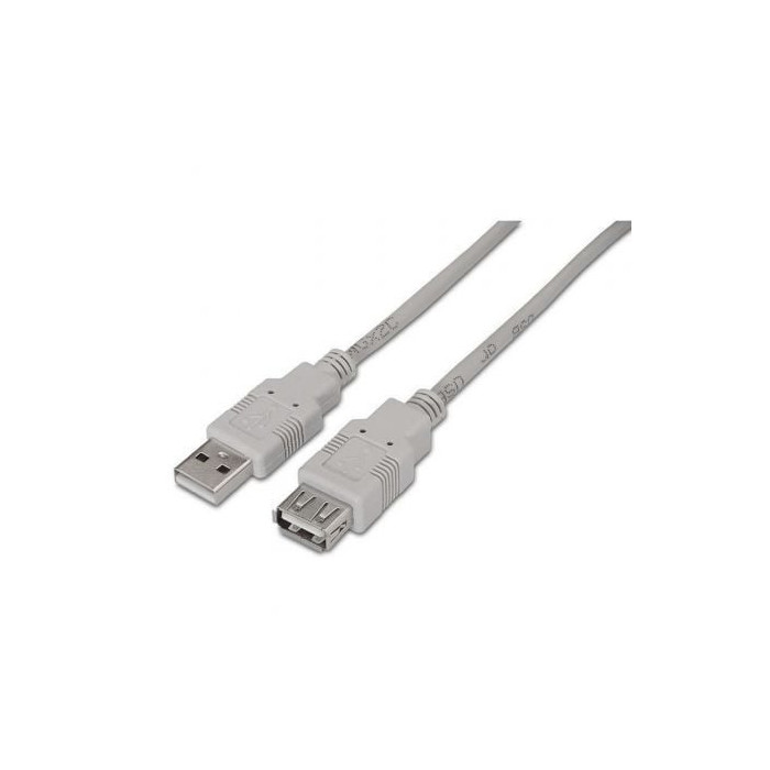 Cable Alargador USB 2.0 Aisens A101-0014/ USB Macho - USB Hembra/ Hasta 2.5W/ 60Mbps/ 3m/ Beige | USB