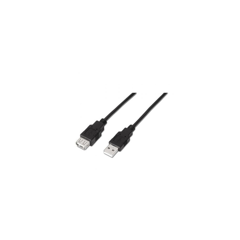 Cable Alargador USB 2.0 Aisens A101-0015/ USB Macho - USB Hembra/ Hasta 2.5W/ 60Mbps/ 1m/ Negro | USB