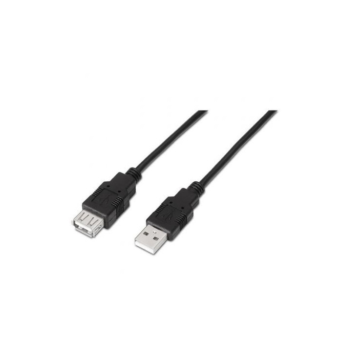 Cable Alargador USB 2.0 Aisens A101-0017/ USB Macho - USB Hembra/ Hasta 2.5W/ 60Mbps/ 3m/ Negro | USB