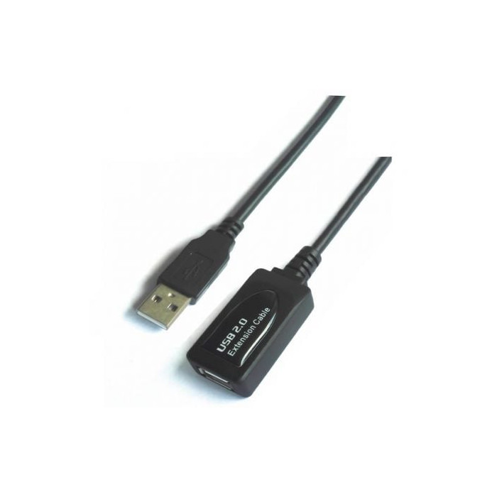 Cable Alargador USB 2.0 Aisens A101-0018/ USB Macho - USB Hembra/ Hasta 2.5W/ 60Mbps/ 5m/ Negro | USB