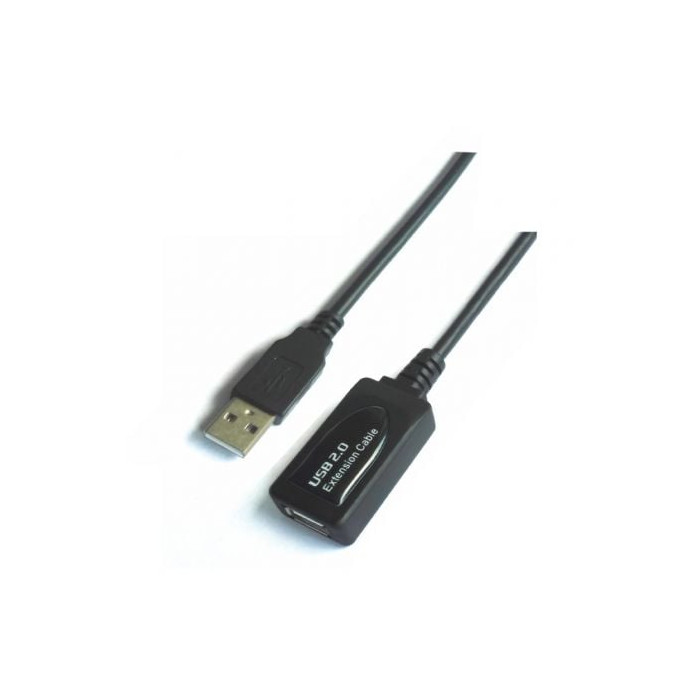 Cable Alargador USB 2.0 Aisens A101-0020/ USB Macho - USB Hembra/ Hasta 2.5W/ 60Mbps/ 15m/ Negro | USB