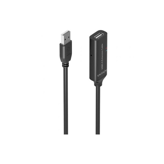 Cable Alargador USB 2.0 Aisens A101-0914/ USB Macho - USB Hembra/ 5m/ Negro | USB