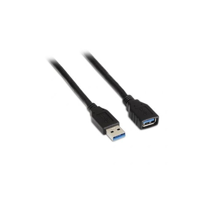 Cable Alargador USB 3.0 Aisens A105-0041/ USB Macho - USB Hembra/ Hasta 9W/ 625Mbps/ 1m/ Negro | USB