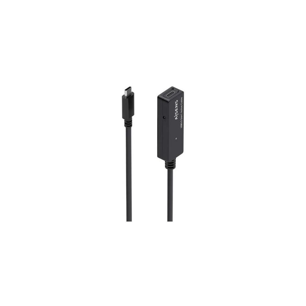 Cable Alargador USB 3.2 con Amplificador Aisens A107-0869/ USB Tipo-C Macho - USB Tipo-C Hembra/ Hasta 100W/ 20Gbps/ 5m/ Negro |