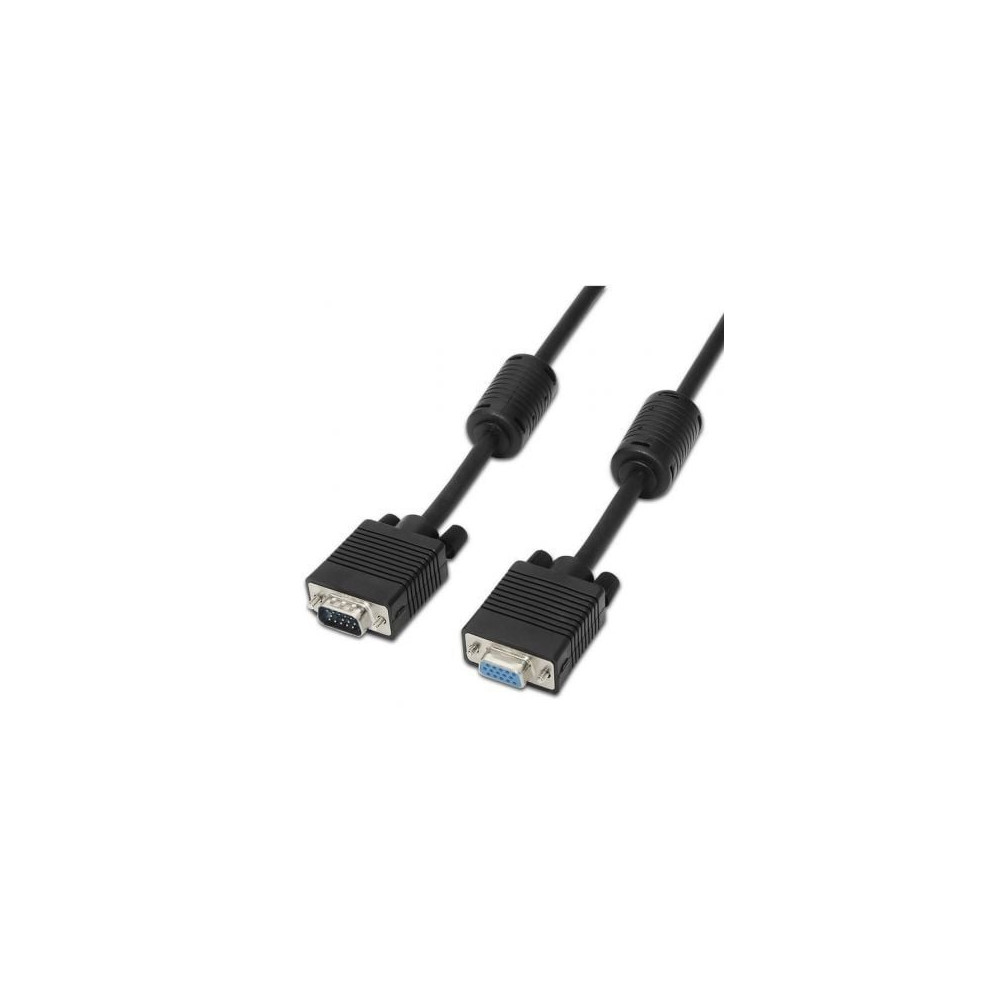 Cable Alargador SVGA Aisens A113-0078/ VGA Macho - VGA Hembra/ Hasta 3W/ 10Mbps/ 1.8m/ Negro | VGA/DVI